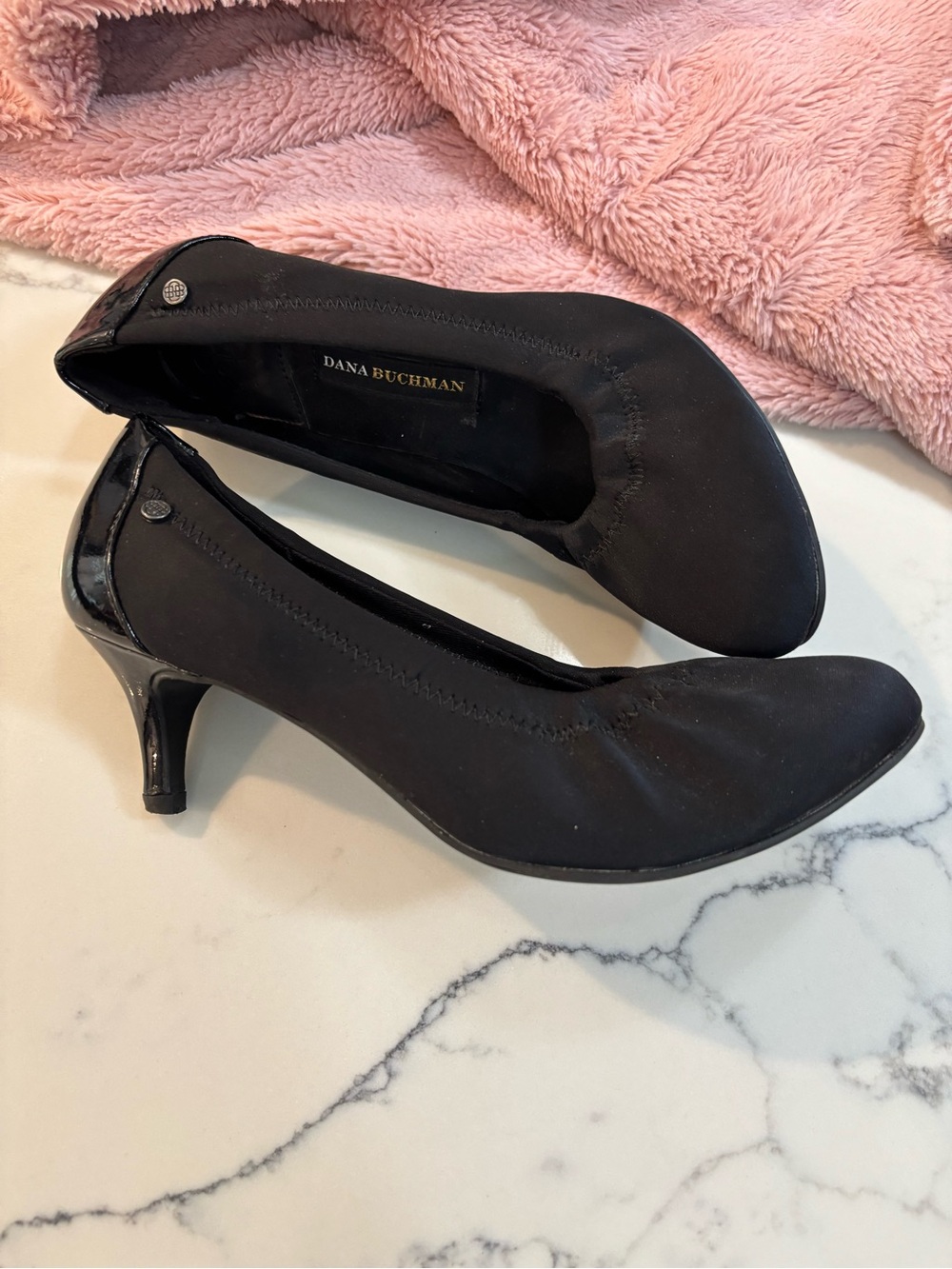 Dana Buchman Black Mid-Kitten Heel Pumps